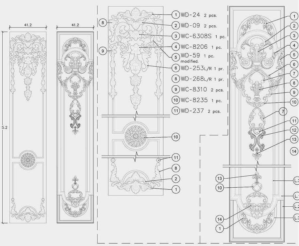 Faux wood appliques and onlays-ornate mouldings for door