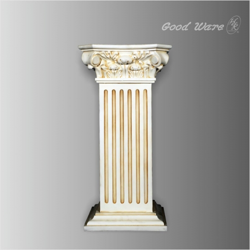 Polyurethane antique white pedestal plant stand