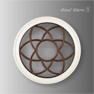 Polyurethane round wall mirror white frame