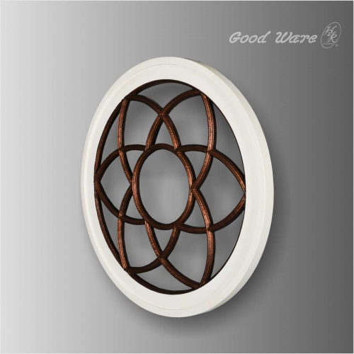 Polyurethane round wall mirror white frame