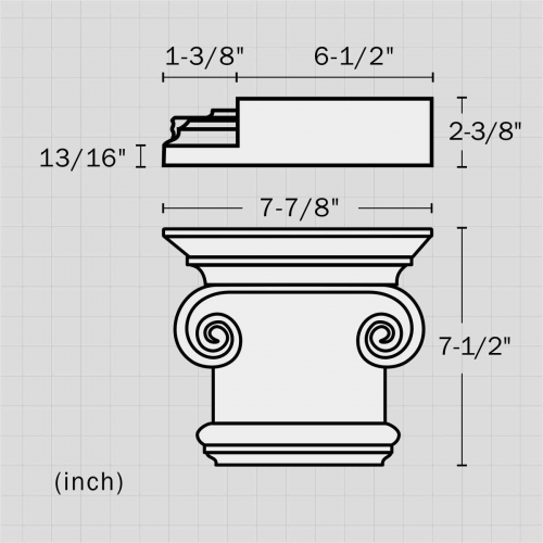 Polyurethane white corner fireplace molding