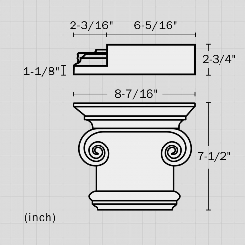 Egg and dart corner fireplace decor molding