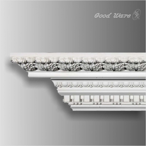 Baroque polyurethane crown dentil molding