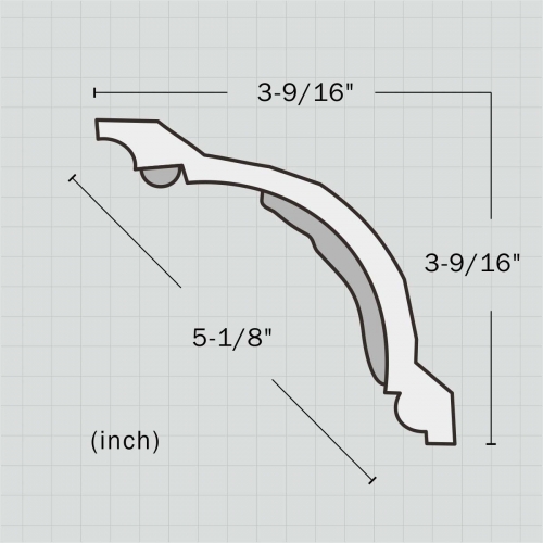 Victorian crown molding with bead design