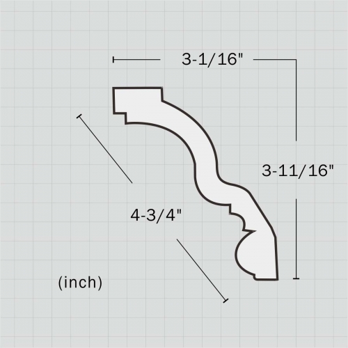 Polyurethane beaded crown molding