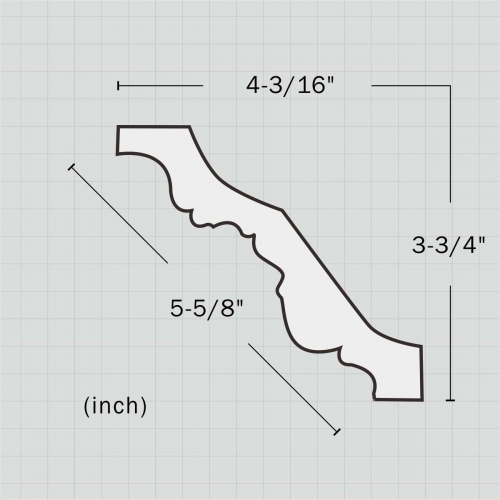 Polyurethane rope victorian crown moulding for sale