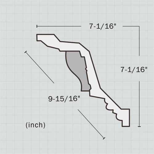 Polyurethane baroque crown molding