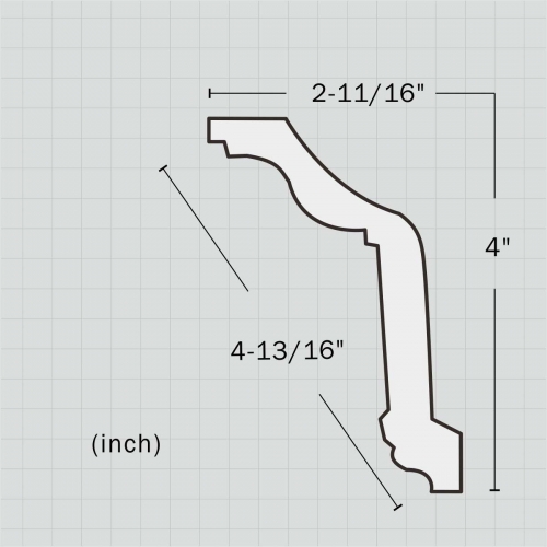 PU decorative fluted crown molding