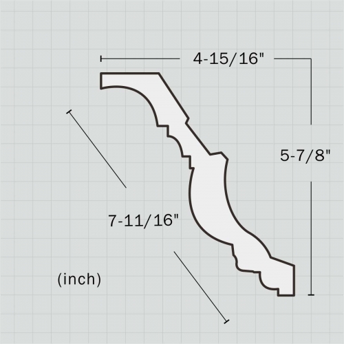 Polyurethane baroque egg and dart crown molding