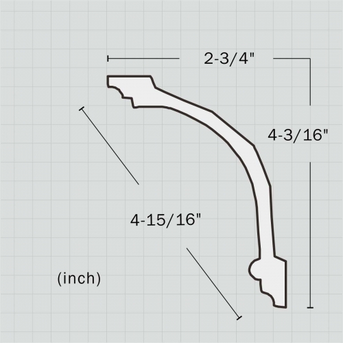 Polyurethane decorative beaded trim crown molding