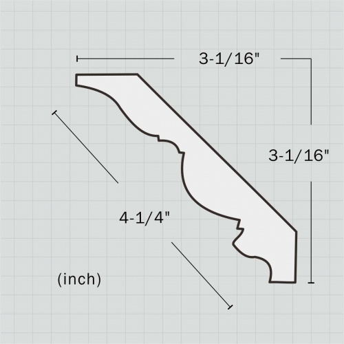 Rope polyurethane trim crown molding