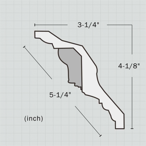 Polyurethane baroque living room crown molding