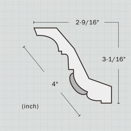 Polyurethane decorative cornice molding