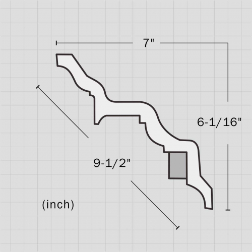 Polyurethane decorative dentil moulding interior