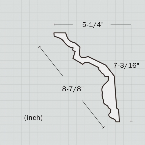 Polyurethane carved cornice moulding for ceiling