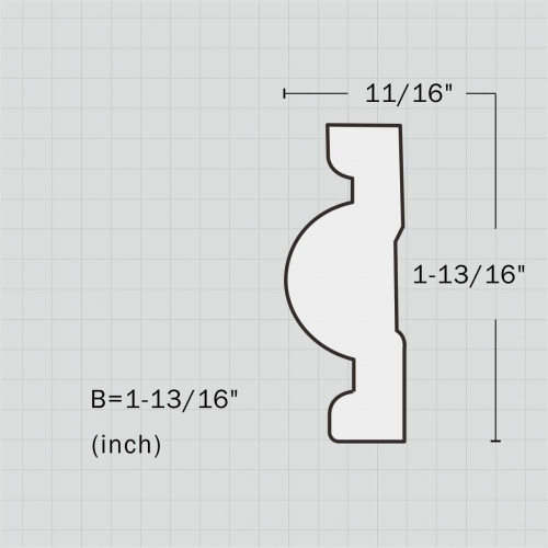 Polyurethane beadboard chair rail molding