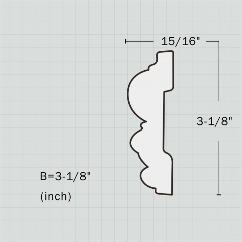 Polyurethane decorative bathroom chair rail