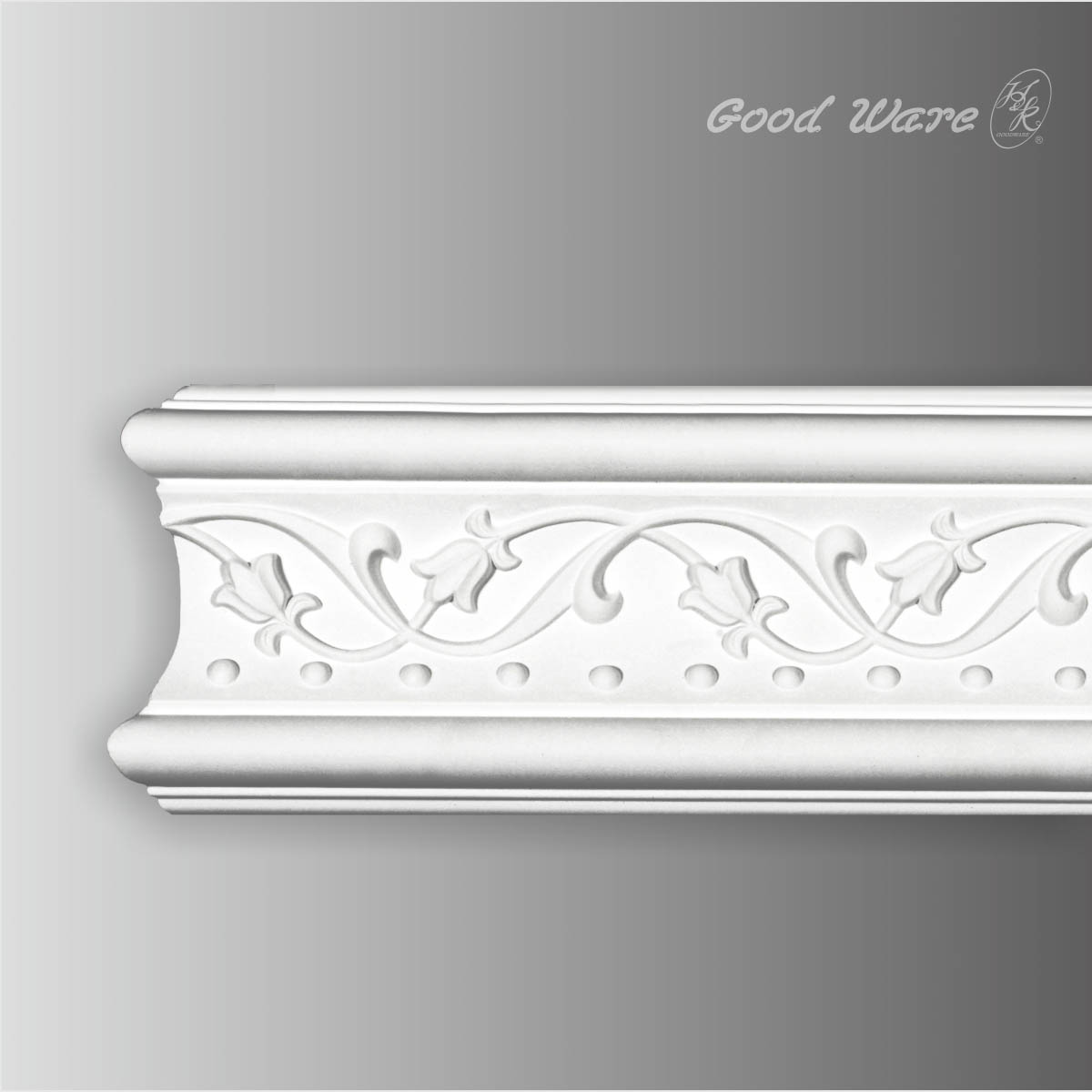 Decorative polyurethane white chair rail