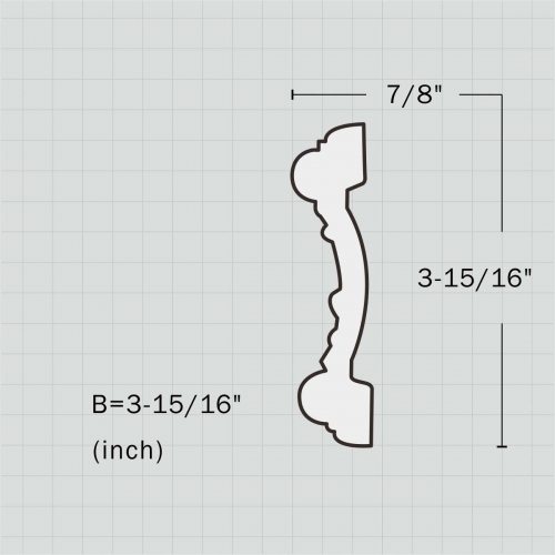 Decorative polyurethane white chair rail