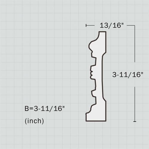 Polyurethane chair rail interior trim molding