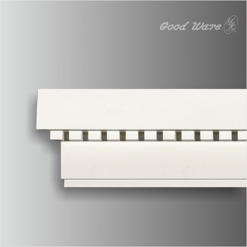 white polyurethane dentil chair rail