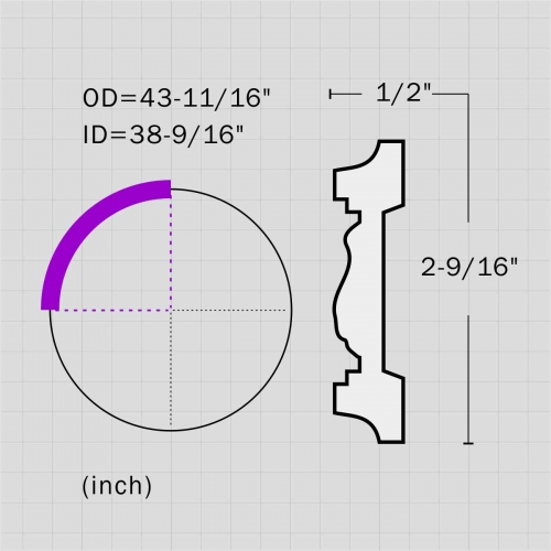 Polyurethane circle ceiling decorative molding