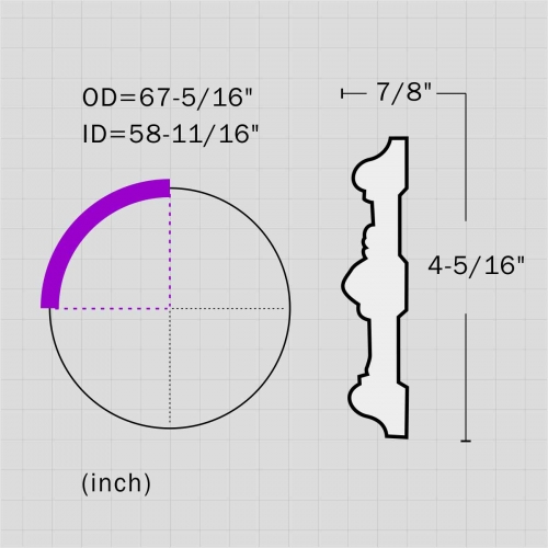 PU decorative round ceiling molding