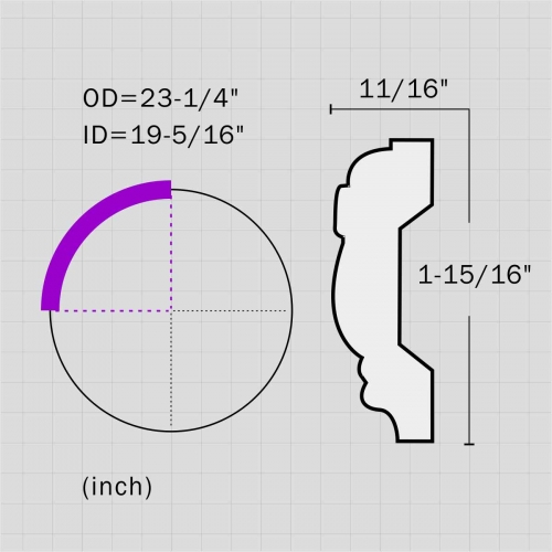 Egg and dart round ceiling moulding