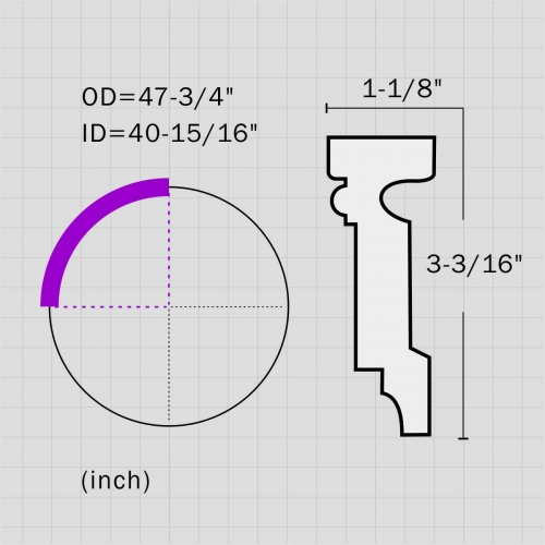 Polyurethane decor arched moldings trim