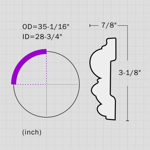 PU decorative ceiling circle molding