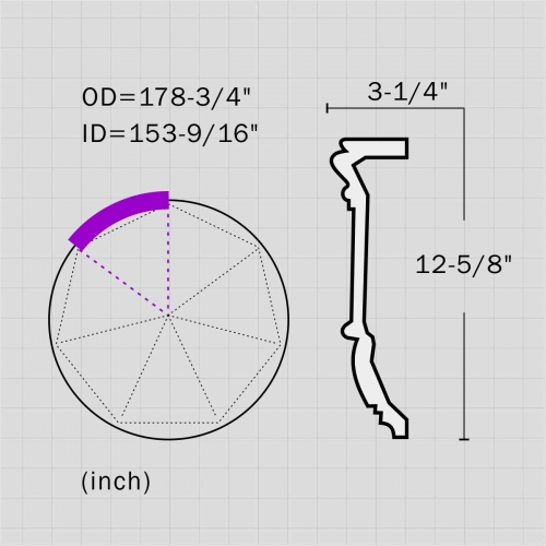 Egg and dart ceiling ring molding