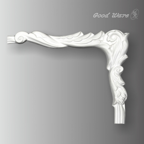 Polyurethane scroll leaf panel corner trim moulding