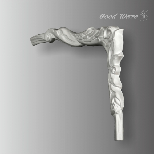 Polyurethane scroll leaf panel corner trim moulding
