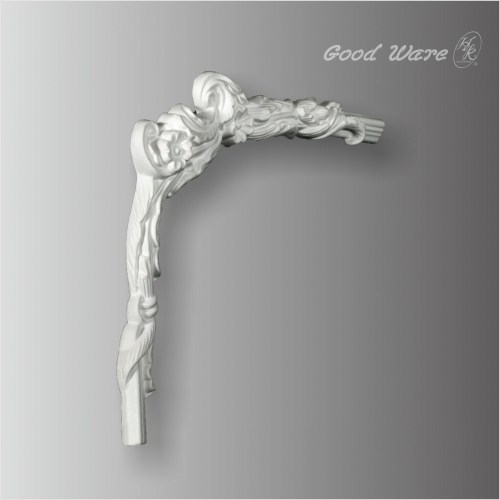 Polyurethane floral panel corner molding trim