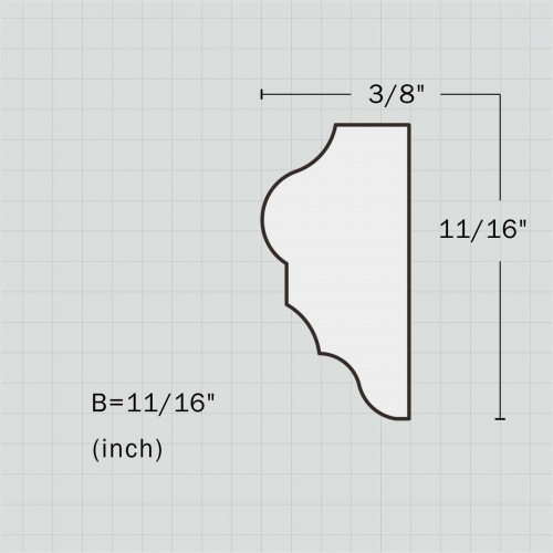 Polyurethane small chair rail in kitchen