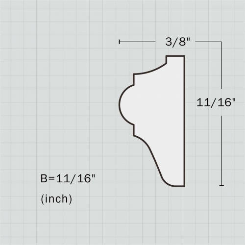 Polyurethane small plain chair rail in dining room
