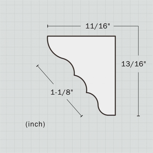 Polyurethane simple crown molding chair rail