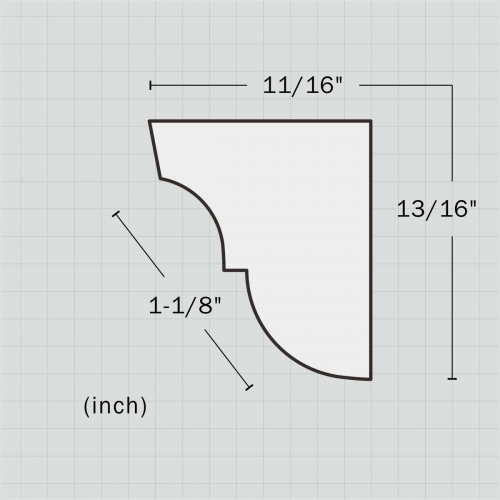 Polyurethane plain crown molding and chair rail