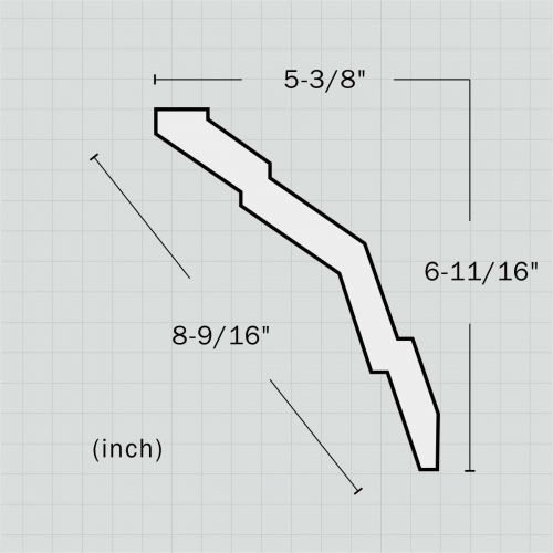 Polyurethane plain external cornice moulding