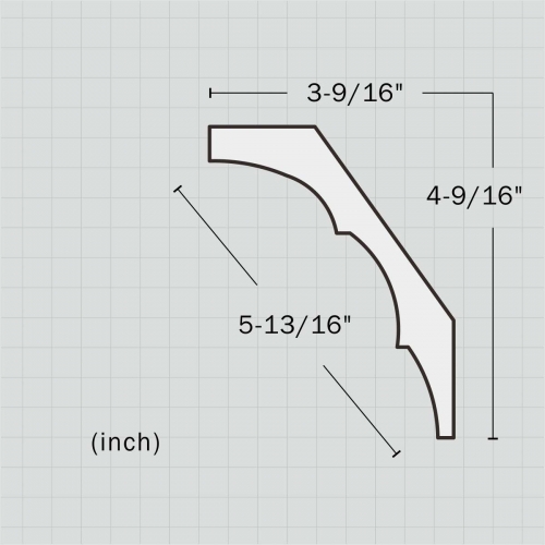 Polyurethane white contemporary crown molding