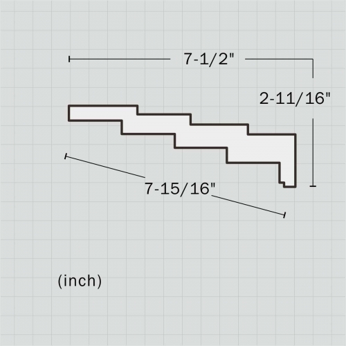 Polyurethane layered 7 inch crown molding