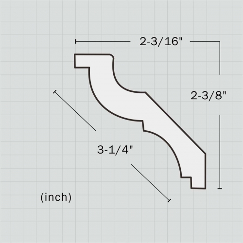 Polyurethane small plain cabinet crown molding