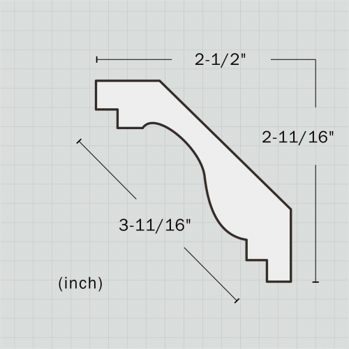 pu plain contemporary crown molding