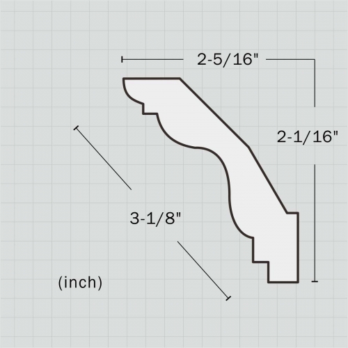 polyurethane plain kitchen crown molding