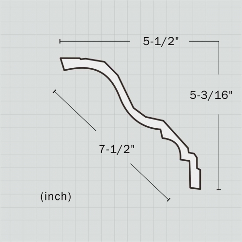 Polyurethane plain solid crown moulding