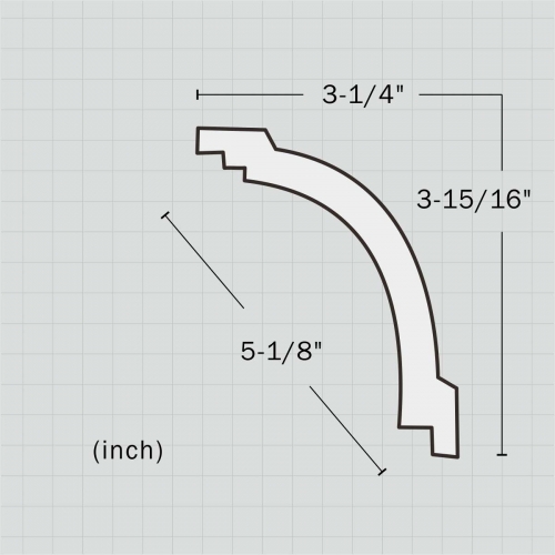 Polyurethane modern cove trim molding