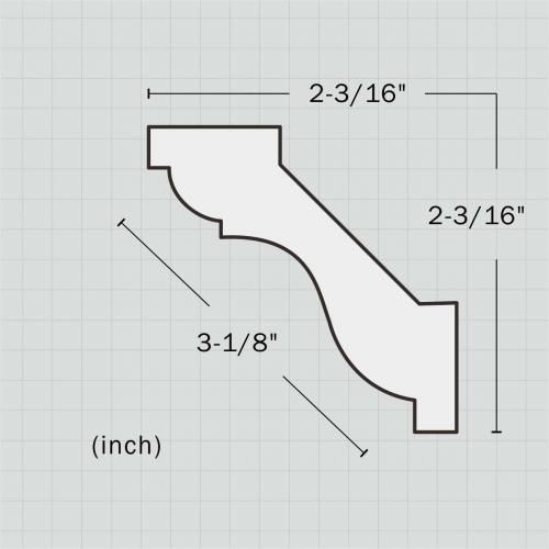 Polyurethane white small crown moulding
