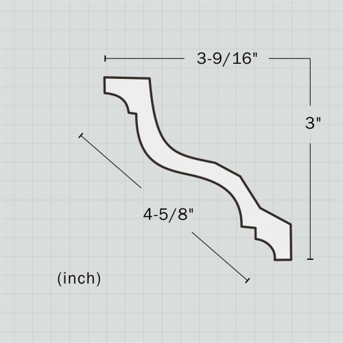 Polyurethane plain pre primed crown moulding