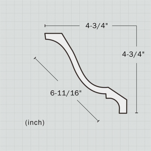 Polyurethane mission style crown molding