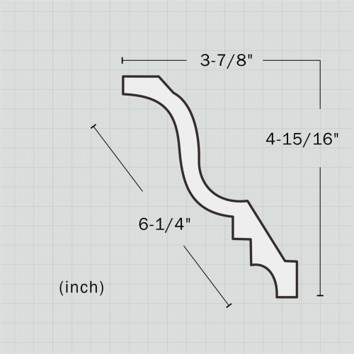 Polyurethane traditional crown molding for bathroom